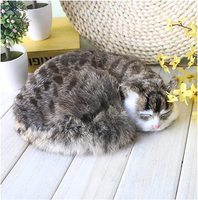 Jouet en peluche chaton chat de simulation doux et câlin, chaton qui ronronne, chat tigré, jouet pour cadeau