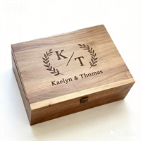 Boîte de rangement rectangulaire en bois de pin naturel pour artisanat, avec logo imprimé, peinte en blanc, boîte à souvenirs en bois pour mariage