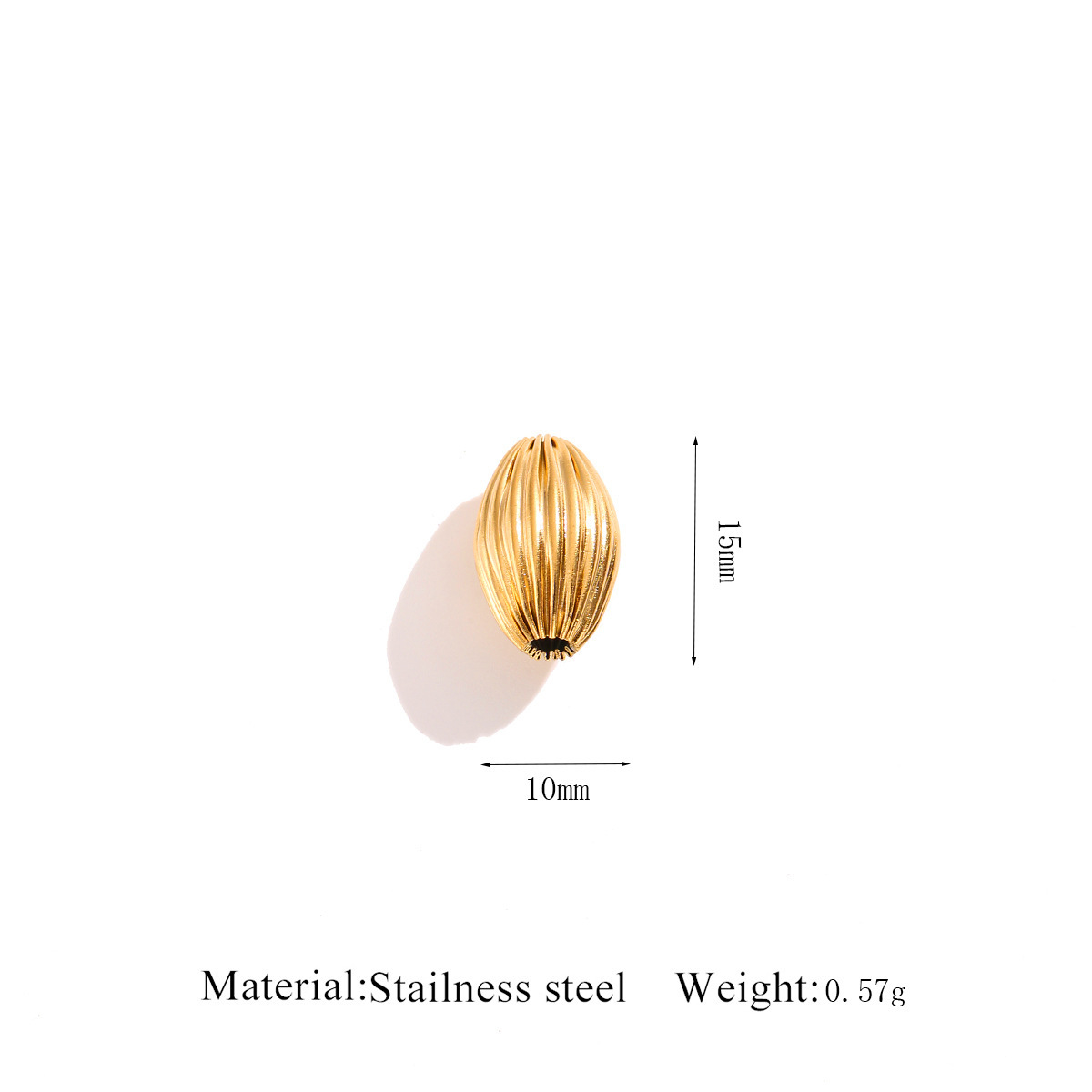 gold Olive beads inner diameter: 2.4mm