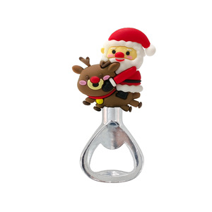 Christmas Santa Claus Bottle Opener Zinc Alloy With Cork Stopper For Wine Beer Gift Party Decorations - Product Image 2