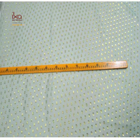 Vente en gros 100% de soie biologique Jacquard Saree Golden Polka Dots Shimmer Georgette Tissu organique Imprimé Robe Filles Mariages