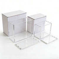 Vitrine moderne en acrylique, boîte de rangement transparente pré-assemblée, protection pour présentoir de cartes vertical autoportant