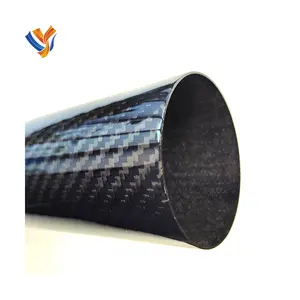 Tubo de fibra de carbono de alto módulo e grande diâmetro, tubo personalizado de fibra de carbono 3K