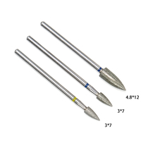 Fraise à ongles professionnelle en diamant de forme balle pour manucure russe, fraise rotative en acier inoxydable pour cuticules