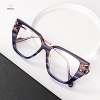 Montura de Gafas Ópticas de Acetato Premium, Ligeras y Duraderas, para Hombre y Mujer, con Lentes Transparentes, Lista para Usar