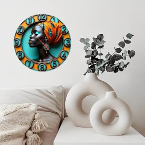 Round Wooden Wall <b>Clock</b> 25cm <b>Art</b> Deco Silent Home Living Room Decorative Wall <b>Art</b> <b>Clock</b> - Product Image 4