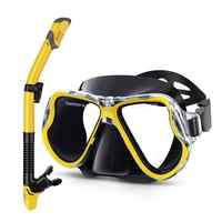 Masque de plongée sous-marine professionnel ensemble de tuba vente chaude lunettes sous-marines avec des lentilles en verre étanches et anti-buée
