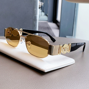<b>Sunglasses</b> Small Square Double Bridge Metal Frame UV400 Light Weight Unisex Street Style - Product Image 4