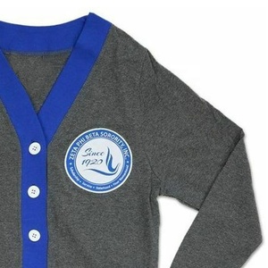 Cárdigan de tamaño personalizado de calidad superior, ropa informal de fraternidad universitaria, apliques de punto con botones bordados de primavera - Product Image 4