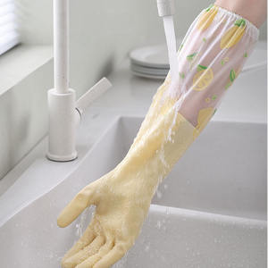 Guantes duraderos e impermeables para lavar platos con forro polar para limpieza del hogar y uso en invierno - Product Image 2