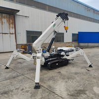 Grue araignée pour l'installation de panneaux texturés avec ventouse de levage par aspiration sur chenilles