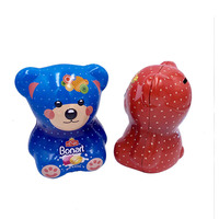 Boîte en étain en forme d'ours pour bonbons, biscuits, chocolat, emballage de thé