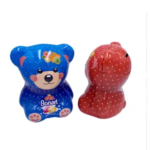 Tea Tin Box Bear Shaped Tin Box For Candy Biscuits Chocolate Tea Packaging