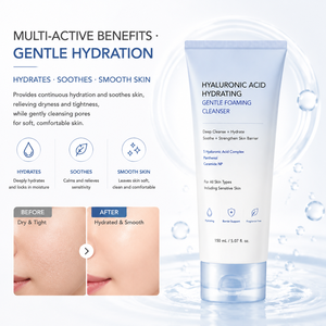 Limpiador <span class=keywords><strong>Facial</strong></span> Suave de Uso Diario con Baja Espuma para Piel Sensible, Calmante, Hidratante con Ácido Hialurónico - Product Image 4