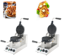 Machine à gaufres électrique professionnelle en acier inoxydable 110V/220V, double face rotative, pour la vente en gros