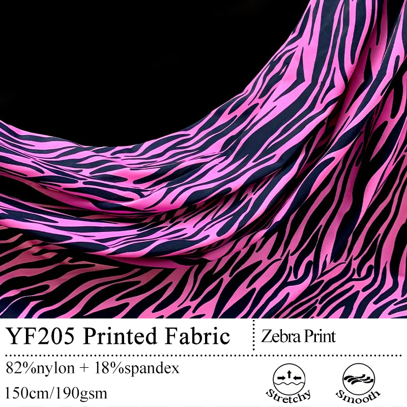 Custom Digital Print Nylon Spandex Zebra Design Quick Dry Knitted Fabric for Swimsuit