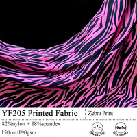 Tissu de maillot de bain imprimé numérique personnalisé, imprimé animal zèbre, 82/18 nylon-spandex, tissu tricoté à séchage rapide
