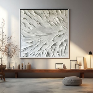 Pintura al Óleo Abstracta Texturizada Contemporánea, Arte de Pared Enmarcado Hecho a Mano para Decoración de Sala de Estar de Concepto Abierto - Product Image 5