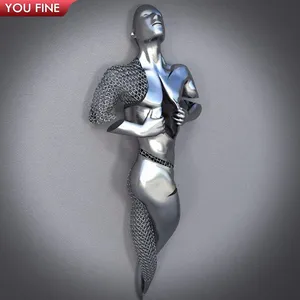 Personalizado moderno abstrato decorativo escultura de metal, aço inoxidável 3d hug, personagem de amor, escultura
