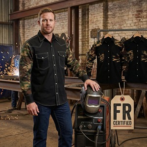 Chemise à manches longues antistatique, ignifuge, résistante aux flammes, vêtements de travail pour hommes, vêtements ignifuges industriels FR, vêtements camouflage résistants aux flammes - Product Image 4