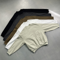 Sudadera clásica de algodón de rizo con cuello redondo de gran tamaño para hombre bien recibida, Jersey personalizado con estampado de primavera y hombros caídos
