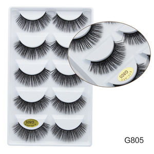 Kit de <span class=keywords><strong>cils</strong></span> artificiels 3D naturels épais G800, lot de 5 paires, prix de gros, personnalisable, pour revendeurs - Product Image 4