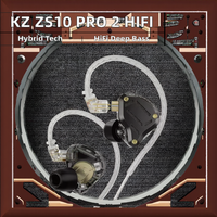KZ ZS10 PRO 2 Technologie Hybride Écouteurs 10mm 1DD 4BA HiFi Bass Moniteur d'oreille 4 niveaux Réglage personnalisé 3.5mm 10mm Écouteurs filaires