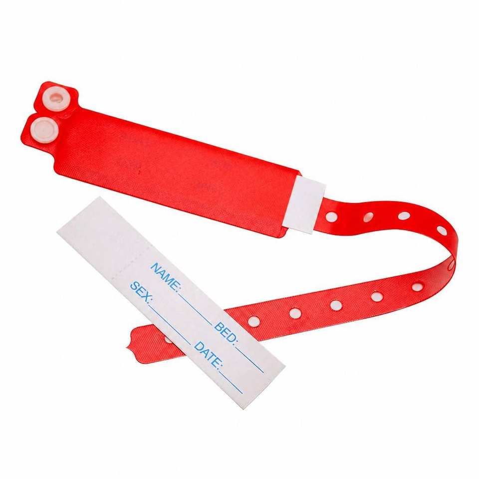 Promotional Solid Color Pvc Insert Card Hospital Barcode Wristbands ...