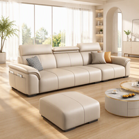 Minimalistisches Echtleder-Sofa für Moderne Wohnzimmer Verstellbare Kopfstütze Ergonomischer Komfort 3-Sitzer Großhandel Maßanfertigung