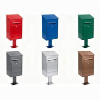 Boîte aux lettres moderne extérieure autoportante en acier galvanisé avec serrure à clé pour appartement et jardin, idéale pour la réception de lettres, courrier et journaux