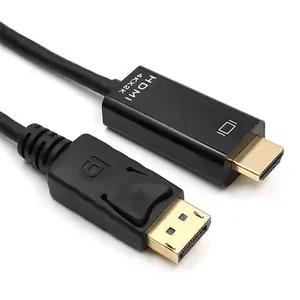 Kabel Konverter Port Layar 1.8M DP Ke HDMI Pria KE Pria, Kabel Konverter 1080P Kabel Video Audio untuk PC