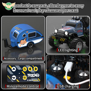 Coche RC Miniatura YF 1:64, Regalo de Cumpleaños para Niños, Luces LED, 2WD Todoterreno, Coches de Control Remoto con Remolque Caravana - Product Image 2