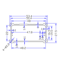 Boîtier en aluminium anodisé 53.4*27.5mm Boîtiers d'instruments électroniques en métal Boîtier PCB Boîte de jonction