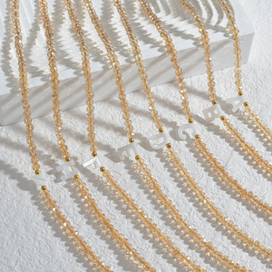 Collar con Colgante de Letra Personalizado con Cuentas de Cristal, Chapado en Oro, Estilo Hip Hop, para Hombre y Mujer - Product Image 4