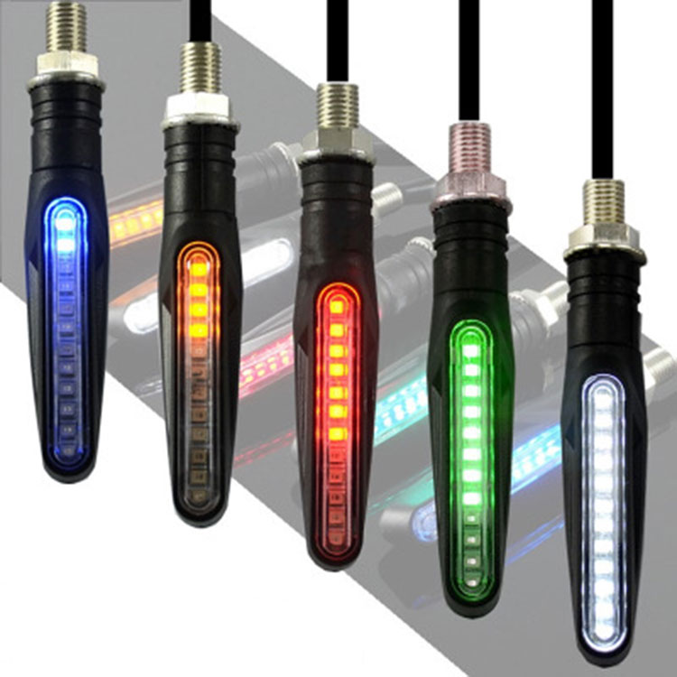 Режим потока сигнала поворота мотоцикла, 12 светодиодов, световой сигнал прямого направления