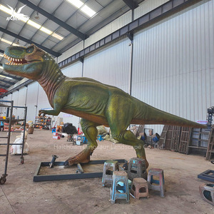 Statue de dinosaure statique en caoutchouc souple vert de <span class=keywords><strong>8</strong></span> mètres de Haichuan grandeur nature pour l'aménagement paysager et les occasions publiques à vendre - Product Image 2