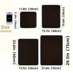 Tapis de <span class=keywords><strong>litière</strong></span> pour chat <span class=keywords><strong>double</strong></span> couche, imperméable, en EVA, à structure alvéolée, antidérapant, pour <span class=keywords><strong>litière</strong></span> de chat - Product Image 2