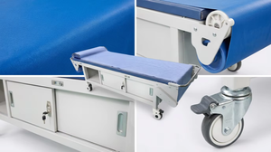 Table de diagnostic échographique électrique avec armoires de rangement, table de transfert patient automatique avec portes coulissantes pour radiologie - Product Image 3