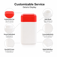 Bouteilles carrées en PE de 250 ml de qualité alimentaire avec bouchon à clapet pour aliments pour animaux, compléments alimentaires, médicaments, vitamines, comprimés de calcium, bonbons et stockage