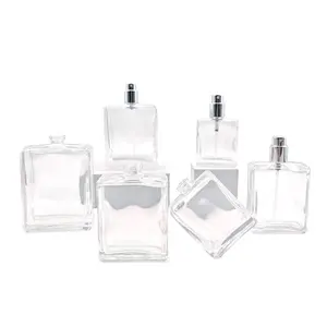 Fashion Lovely 25ml Mini Cute Little Rectangle Shape Glass Perfume Bottle With Cap Empty Packaging