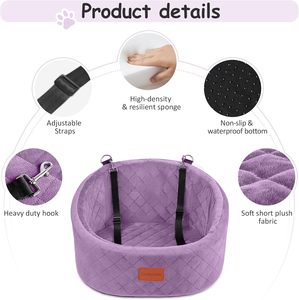 Siège de <span class=keywords><strong>voiture</strong></span> pour <span class=keywords><strong>chien</strong></span> et chat pour petits animaux de compagnie, tissu en coton ultra doux, design matelassé en diamant confortable, imperméable, écologique, antidérapant - Product Image 3