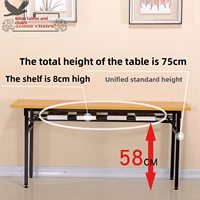 Table de conférence rectangulaire simple pliable HYZ-229X Taimexin, double couche, épaissie, ignifuge, en acier, pour 2 personnes, officielle