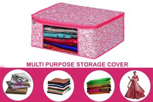 Handmade Chiku Pink Saree Covers With Zip Cover Packing <b>Bags</b> Saree Work Saree Cover For Women In Wholesale Price - Product Image 2