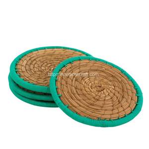 Vente chaude ensemble vert de quatre sous-verres en jonc de mer artisanat en gros Vietnam - Product Image 2