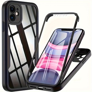 CHAOYIDIAN 360 Étui transparent intégral pour <span class=keywords><strong>iPhone</strong></span> <span class=keywords><strong>11</strong></span> 12 13Pro 14 15 Pro Max, protection intégrale avant et arrière - Product Image 1