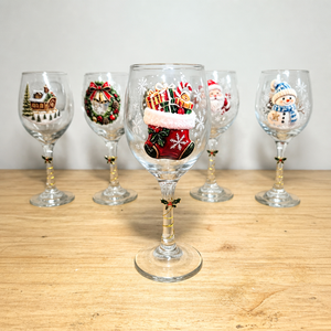 Nouvelle collection de verres à <span class=keywords><strong>vin</strong></span> de Noël 3D personnalisés 2026 – 6 designs uniques <span class=keywords><strong>avec</strong></span> votre image (Bonhomme de neige, Père Noël, Traîneau) – Coffret cadeau festif – Vente en gros - Product Image 4