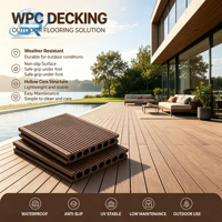 Planches de terrasse creuses en WPC modernes, antidérapantes et imperméables, à âme carrée, pour jardin, patio et cour extérieurs
