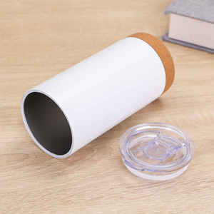 New 16oz Modern Cork Bottom Straight Body Stainless Steel Vacuum Insulated Car Cup with Lid Leak-Proof & Eco-Friendly - Product Image 4