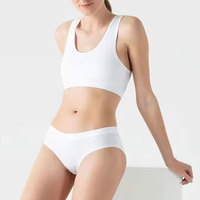Sujetador y bragas sin costuras para chica joven, ropa interior de Bikini transpirable para mujer, sujetadores cómodos con espalda en U para adolescentes