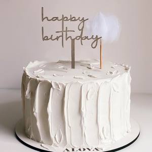 Buon compleanno torta Topper in legno festa di compleanno torta forniture per donne uomini buon compleanno segno per torta foto oggetti di scena - Product Image 4